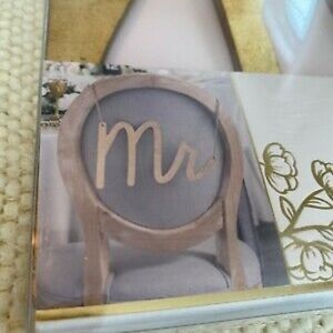 Davidtutera WEDDING RECEPTION “Mr. “ Chair sign hold tone cursive